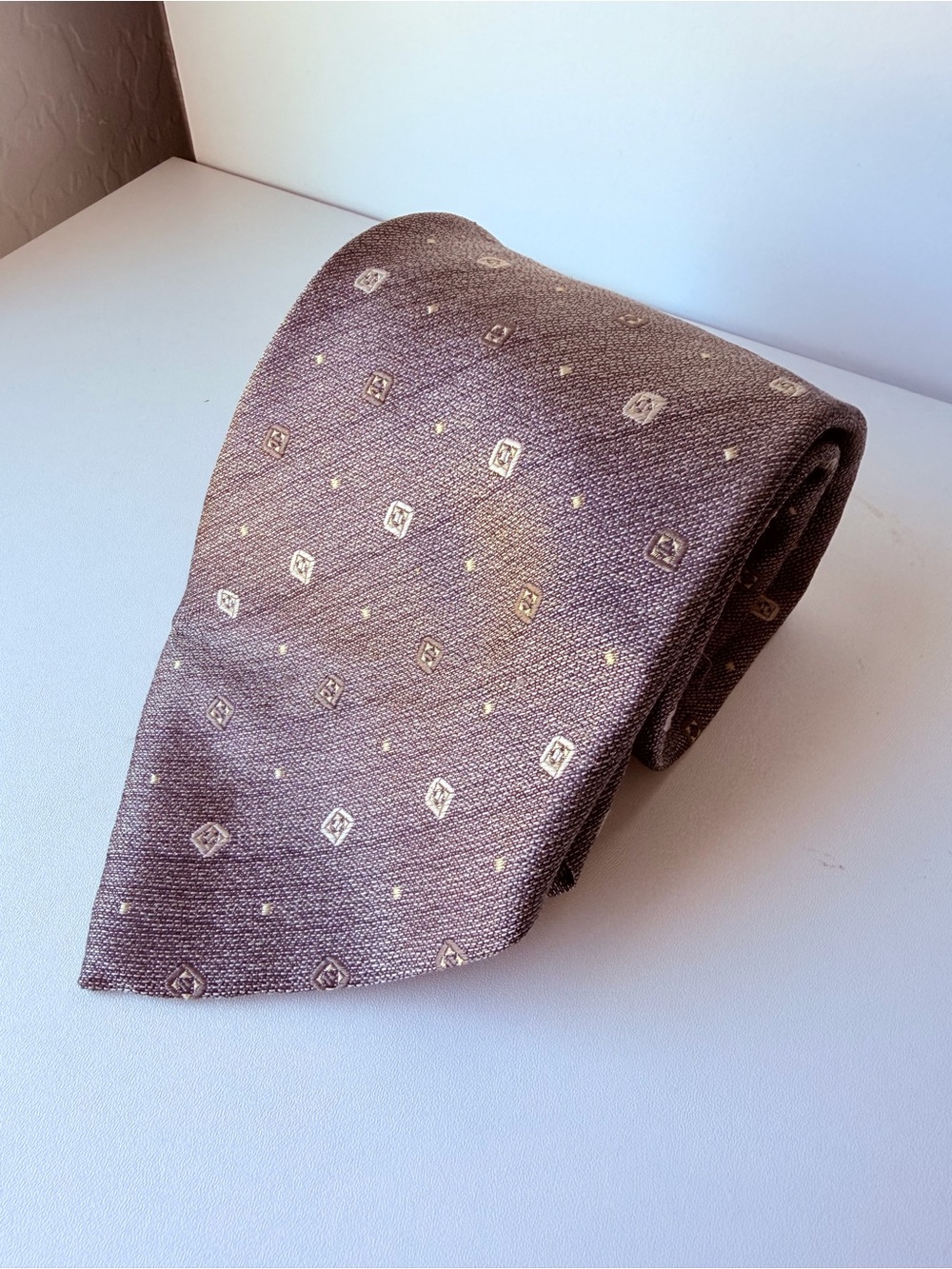 Hart Schaffner Marx Men’s Brown 100% Silk Geometric Necktie